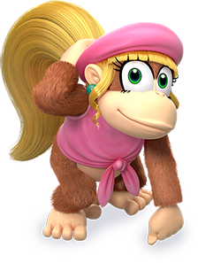 Uma personagem do jogo de video game Donkey Kong Country 2.